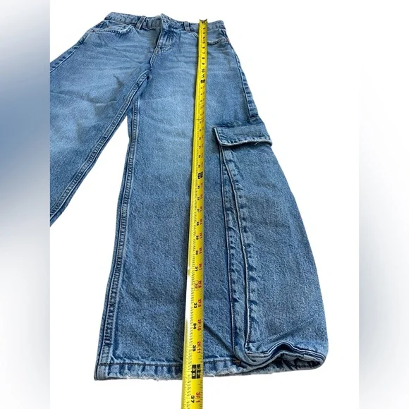 Zara High Waisted baggy fit Denim Jeans Y2k Style Sz 13-14 CM 164 (27x26 Actual) - Picture 2 of 12